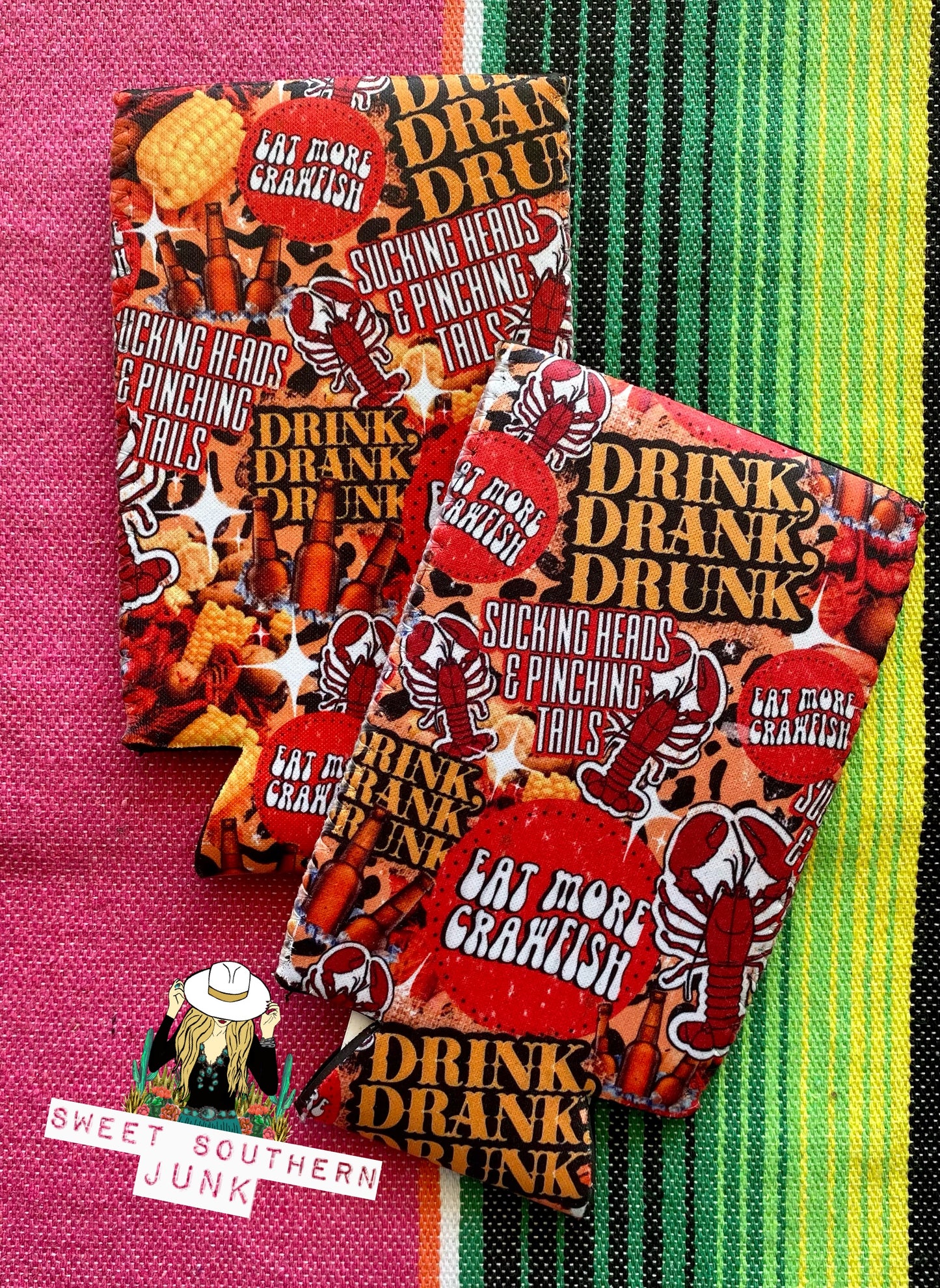 Crawfish Slim Can Koozie