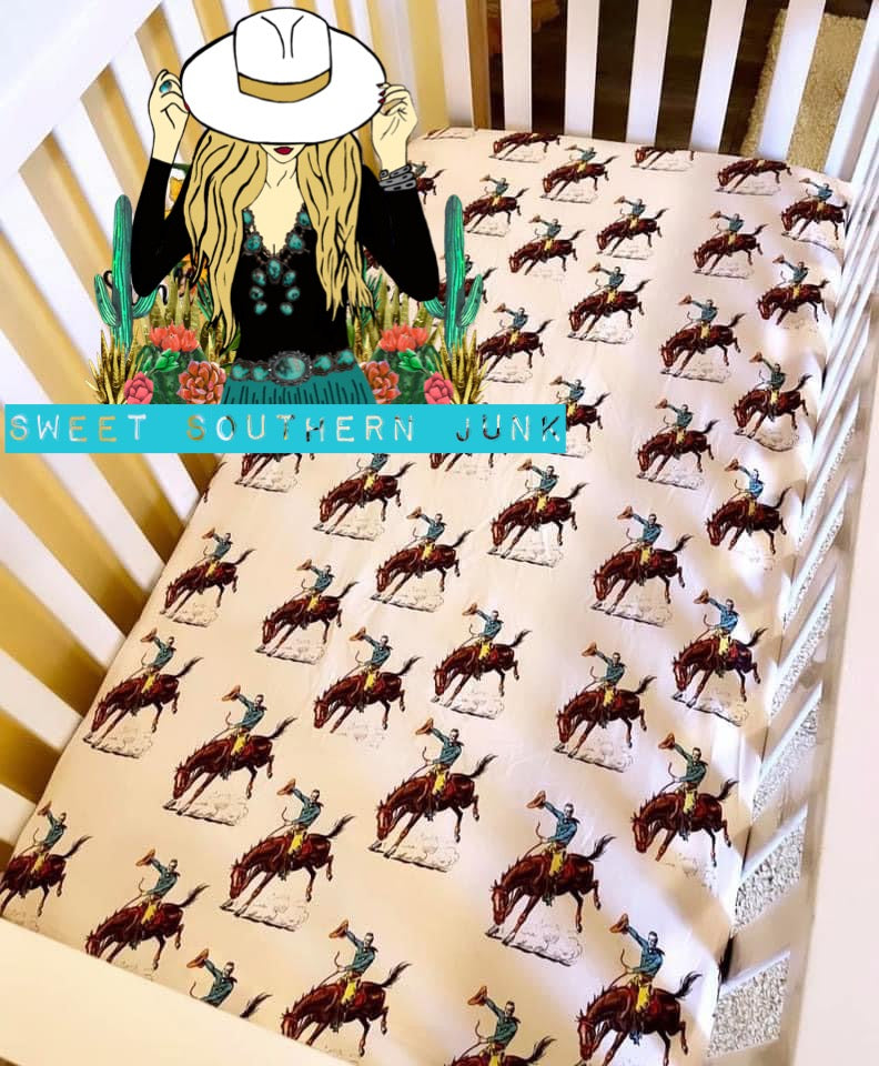 Bucking Bronc Crib Sheets