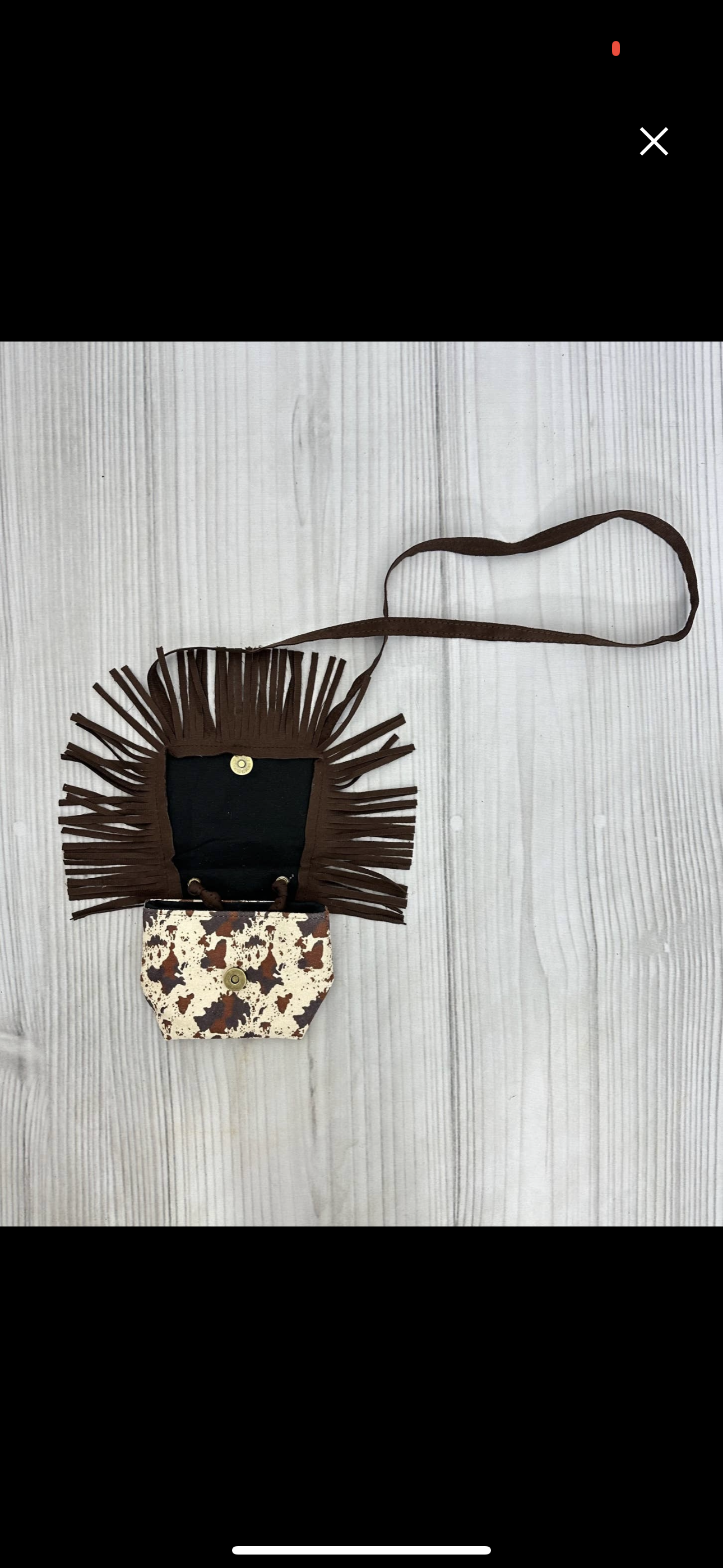 Brown Cow Print Fringe cross body