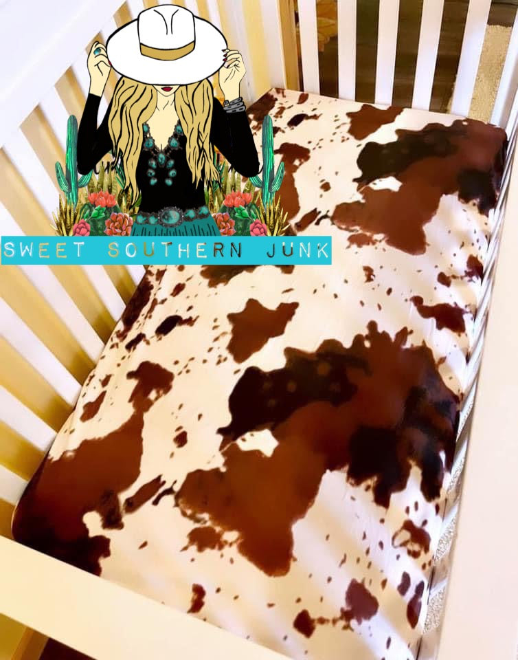 Cowprint Crib Sheets