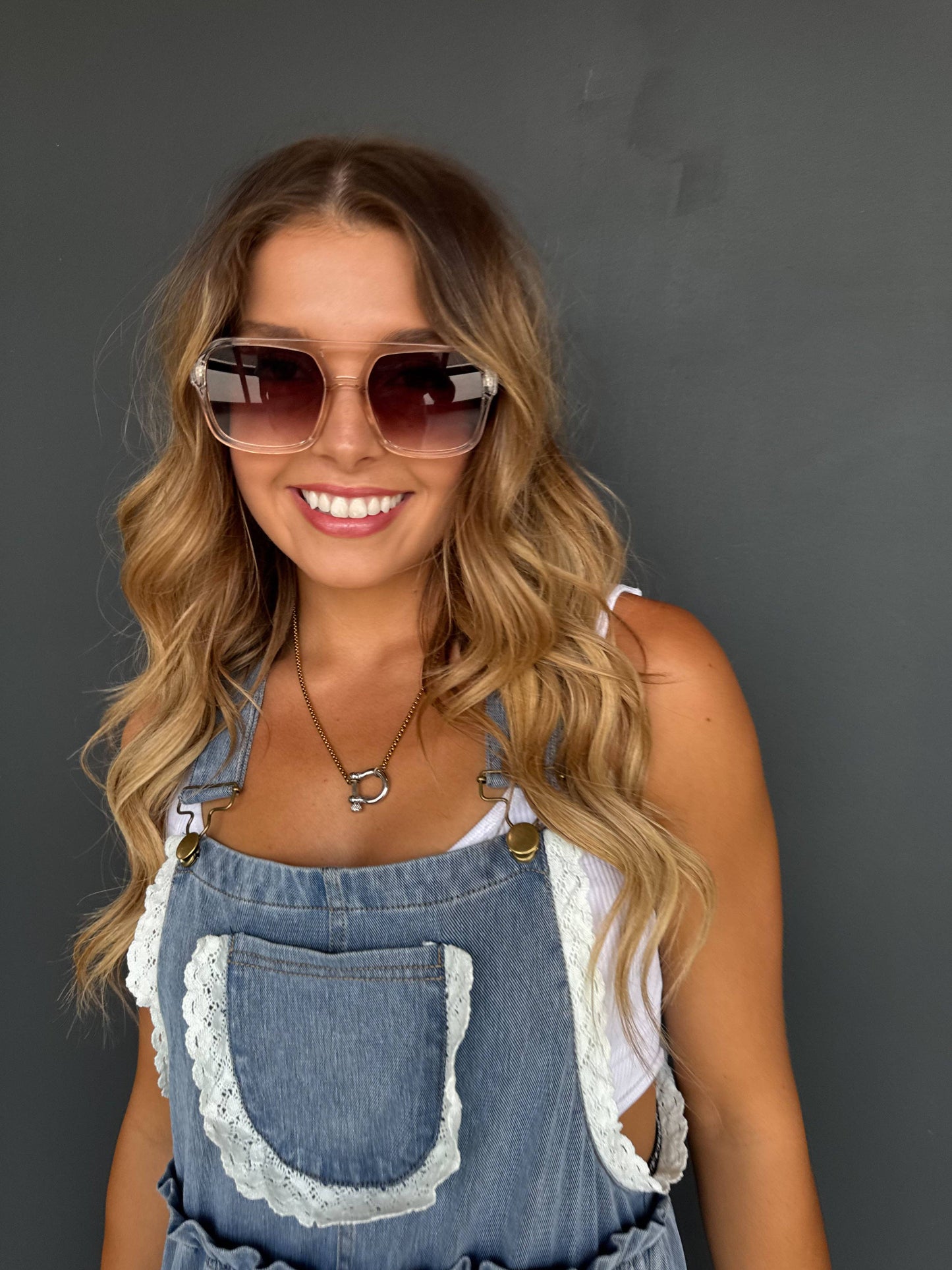 BOHO & LACE DENIM OVERALLS: S/M